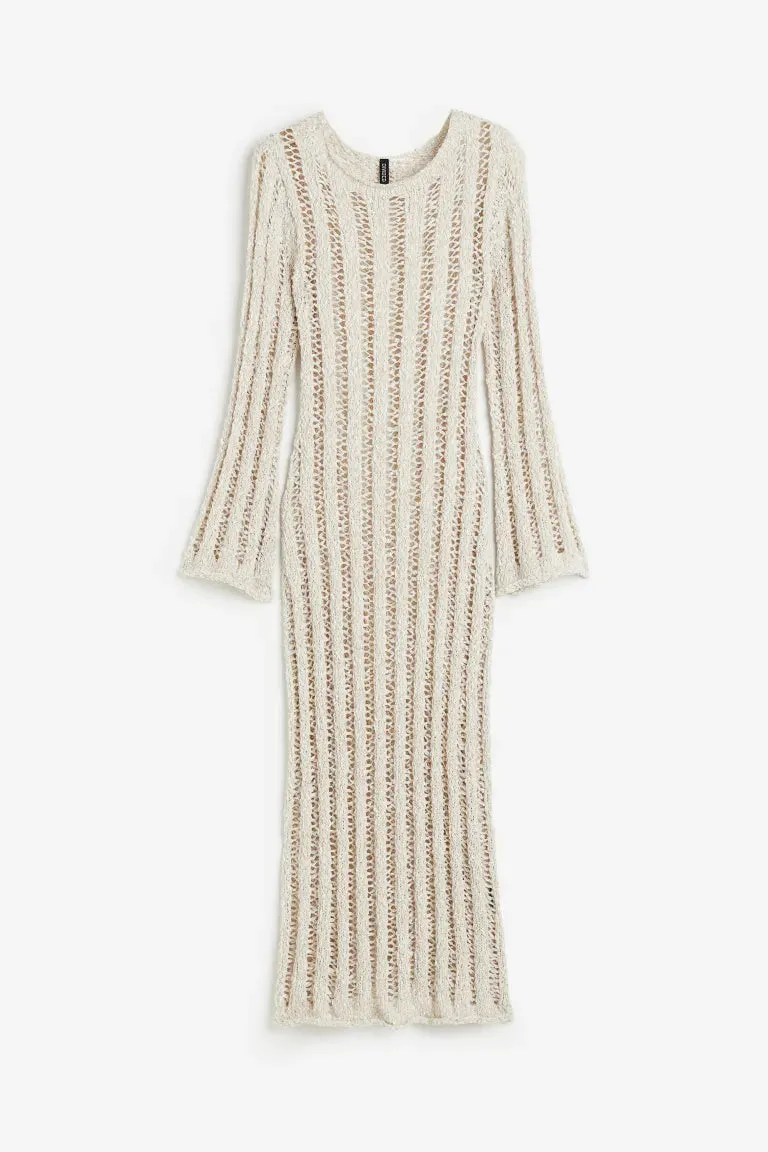 Knitted ladder dress H&M, gray