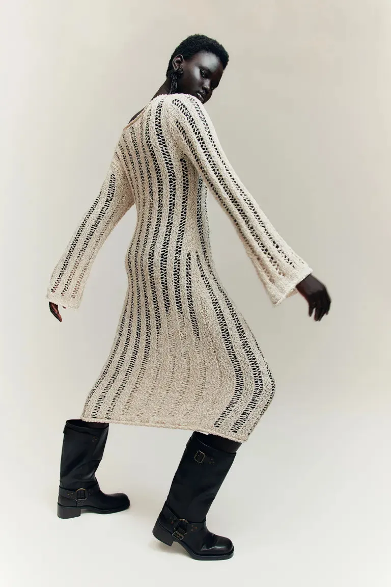 Knitted ladder dress H&M, gray