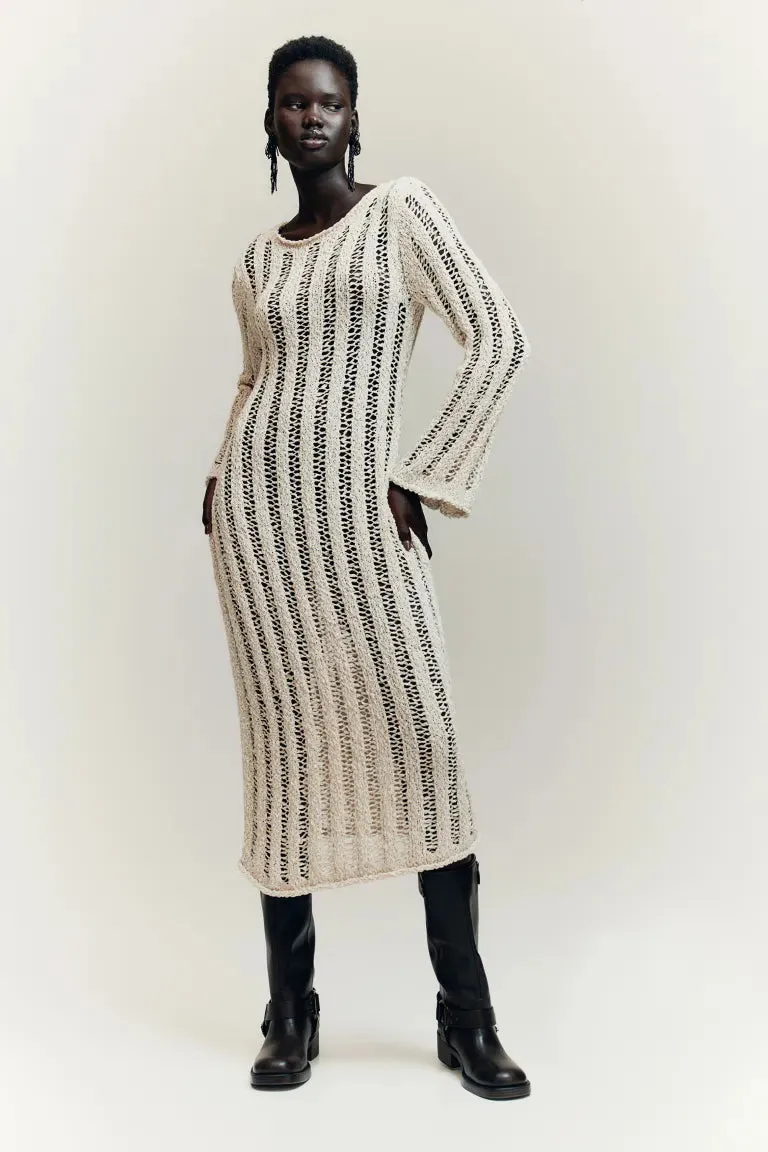Knitted ladder dress H&M, gray