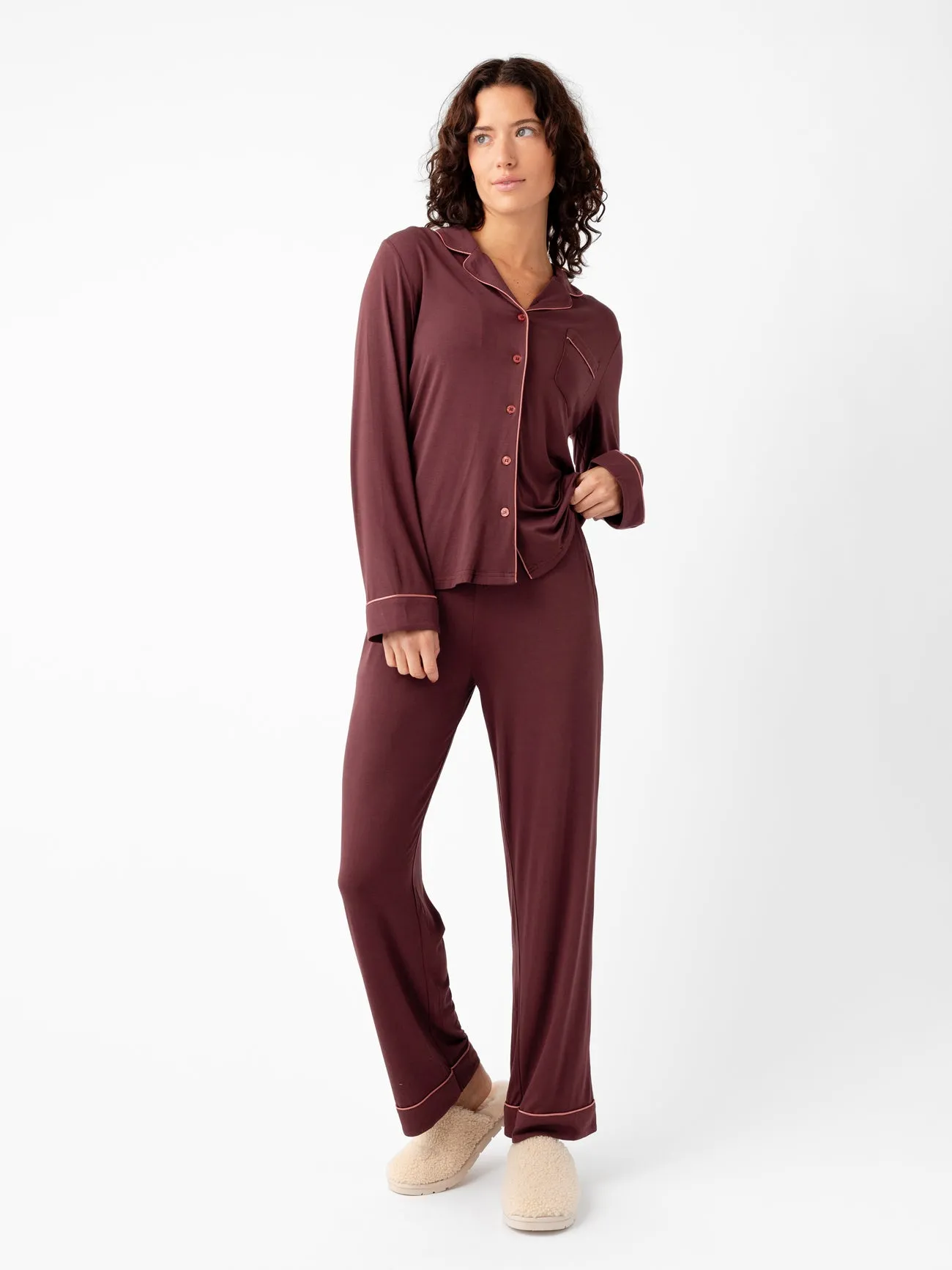 Last Chance Women's Bamboo Stretch-Knit Long Sleeve Pajama Top