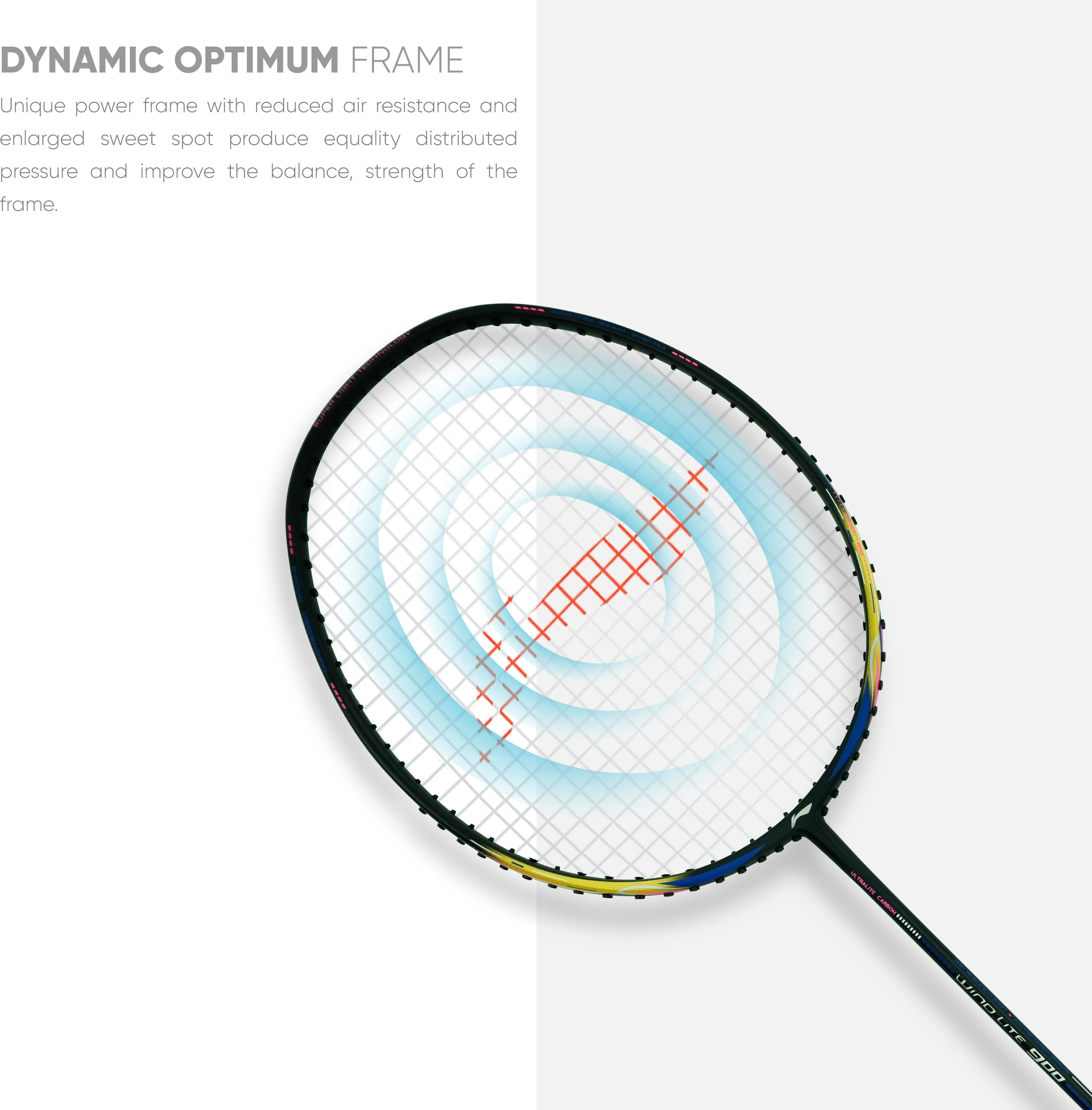 Li-Ning Wind Lite 900 Strung Badminton Racquet (Black / Gold)
