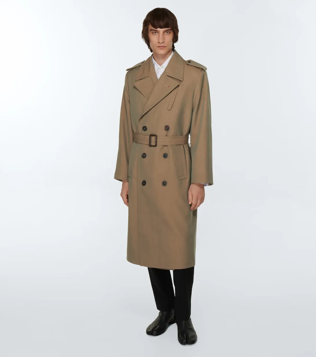 Maison Margiela double-breasted wool trench coat, brown