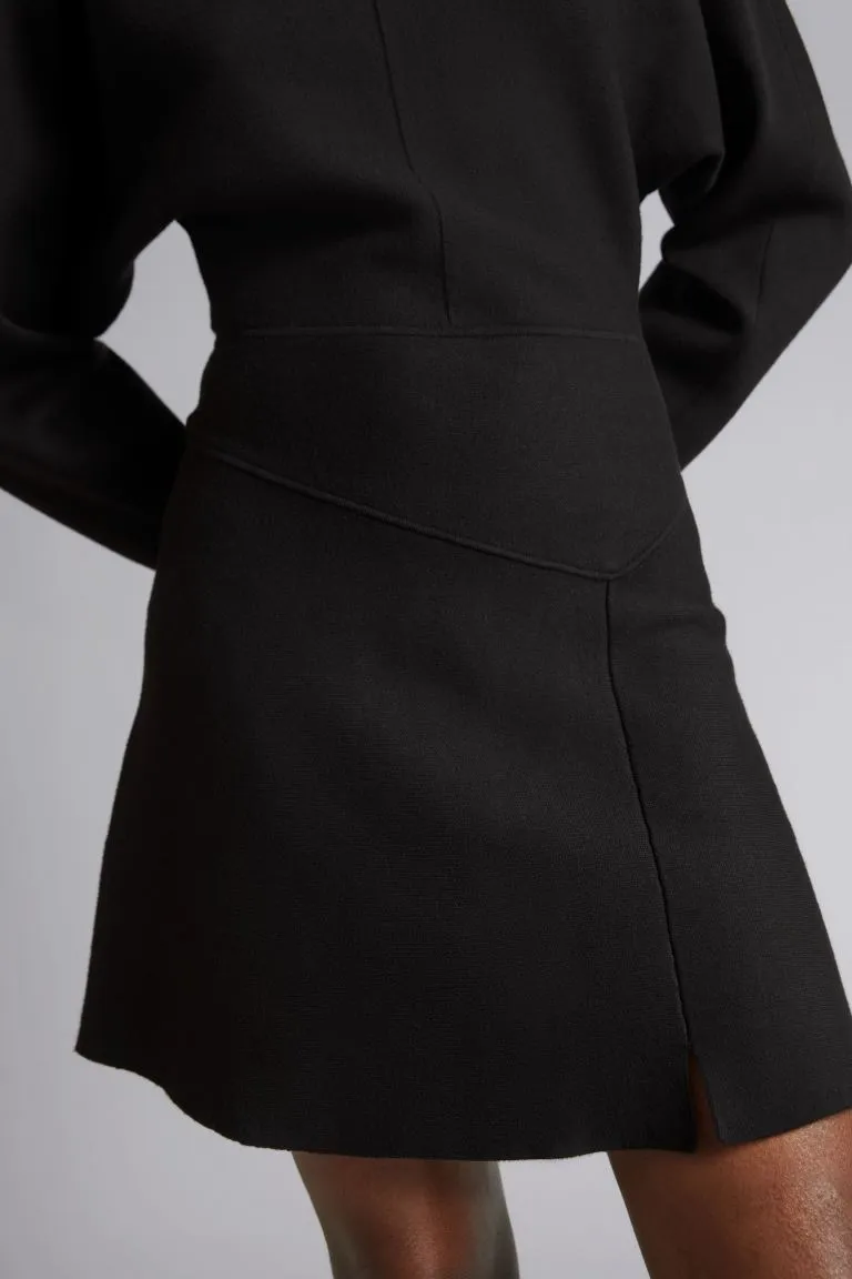 Mini dress with dolman sleeves H&M, black