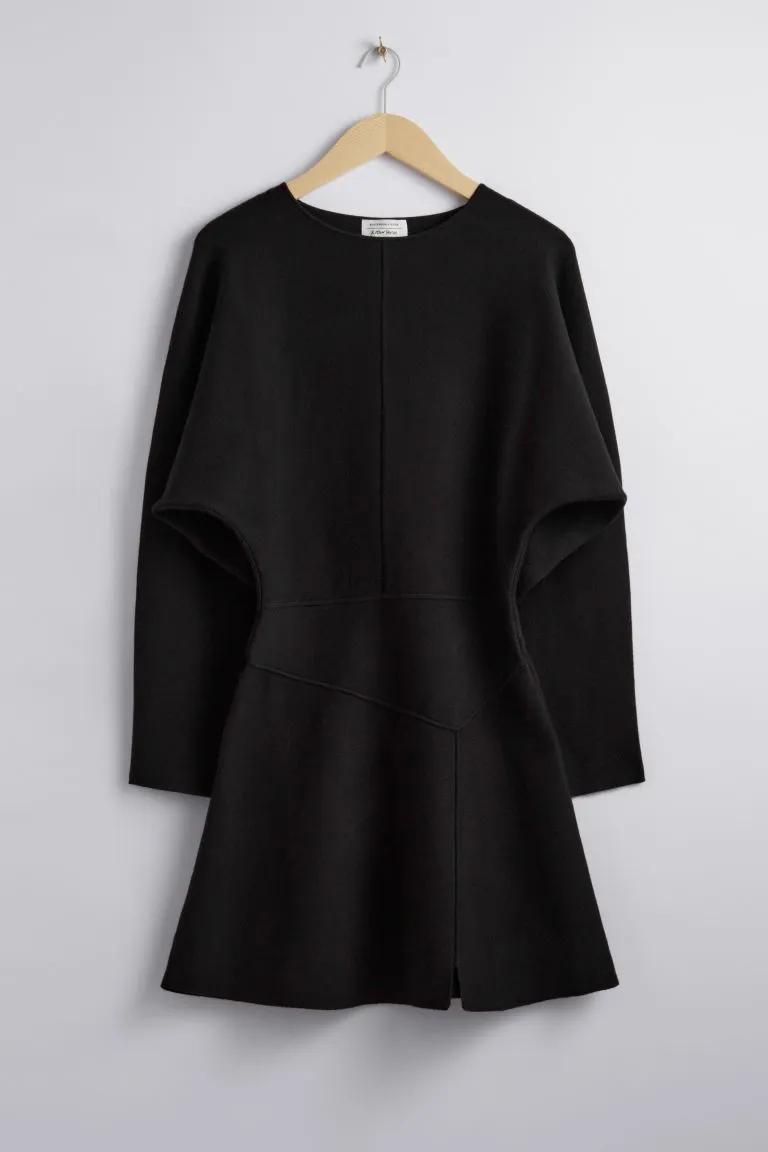 Mini dress with dolman sleeves H&M, black