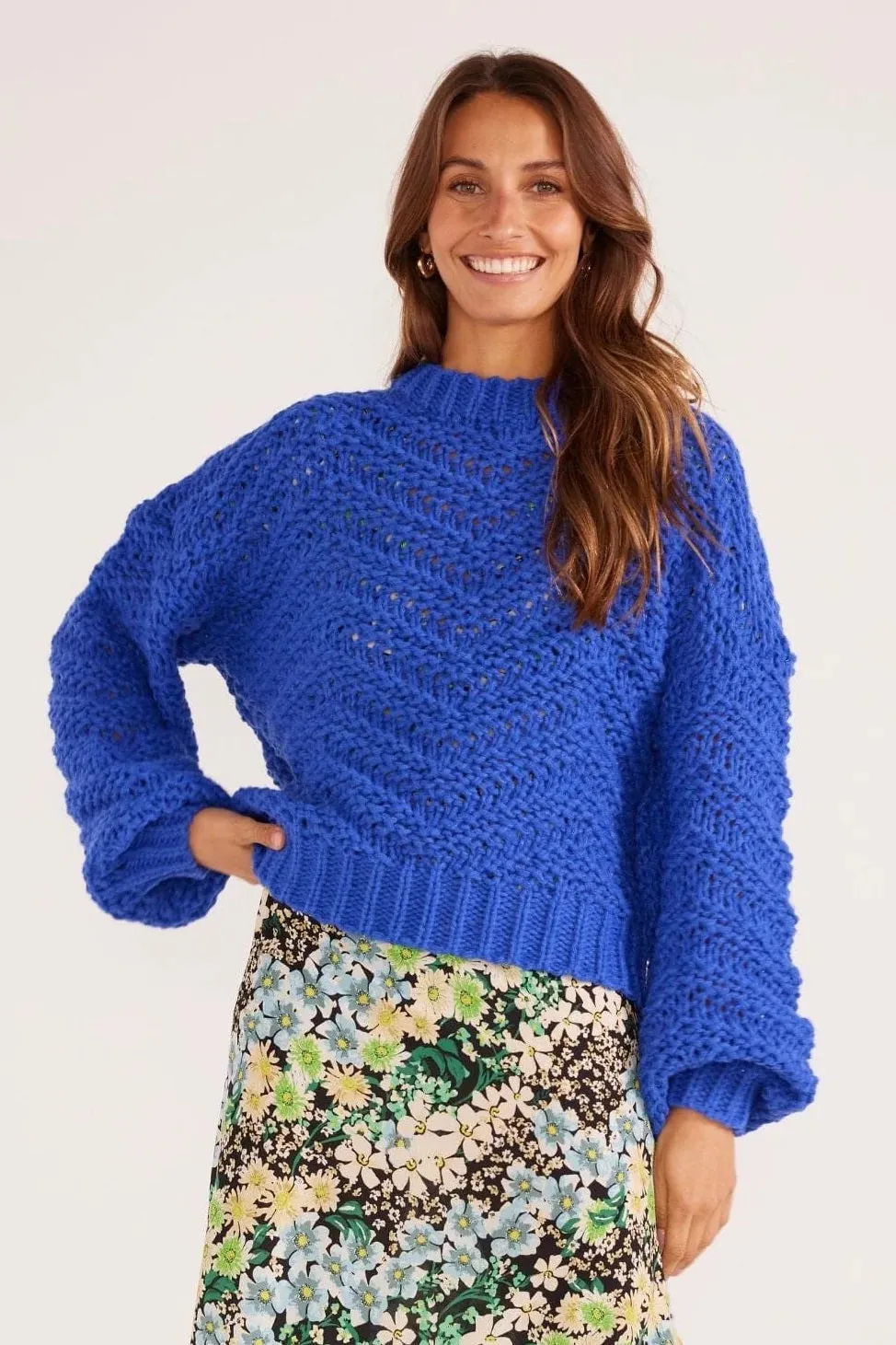MinkPink Luna Zig-Zag Knit Jumper
