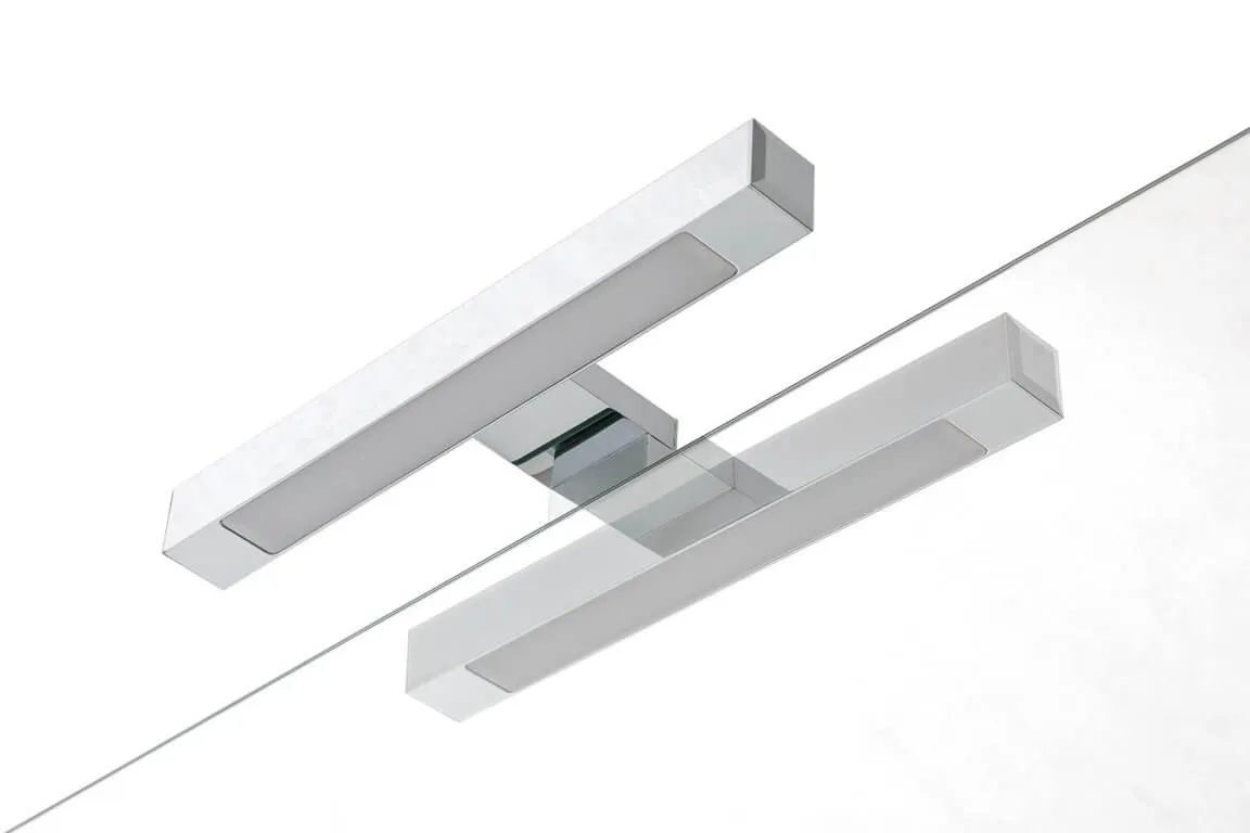 Mobile Bagno 70cm Sospeso Cassetto, Colonna Pensile, Vano a Giorno, Specchio E Lampada