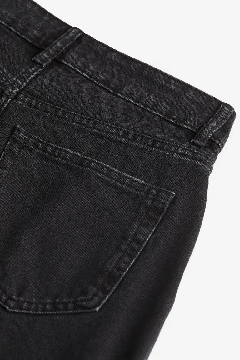 Mom H&M high denim shorts, black/washed