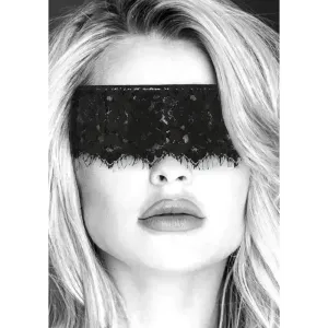 OUCH!  & White Lace Mask With Elastic Straps -  Eye Restraint
