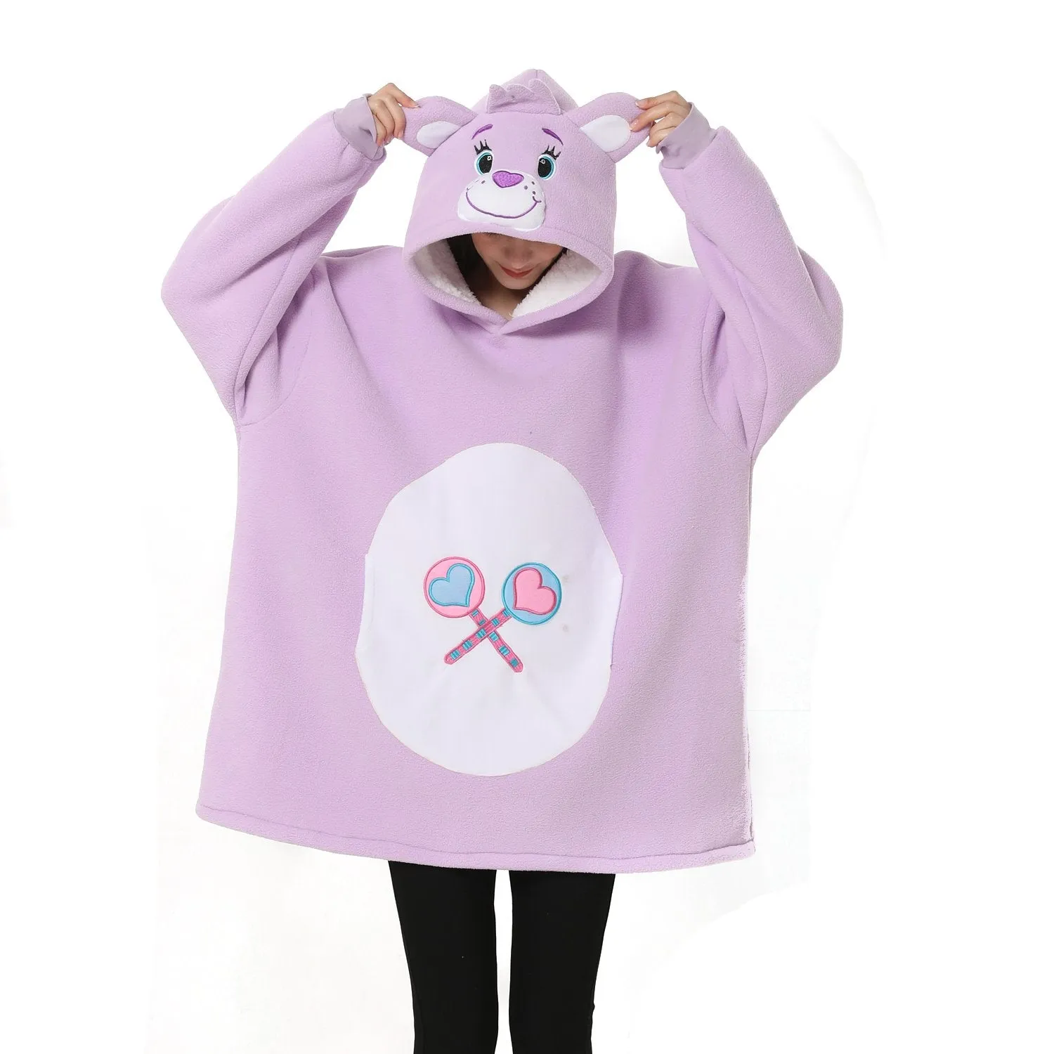 Share Bear Animal Keep Warm Hoodie Wearable Costume Cozy Cartoon Lazy TV Blanket