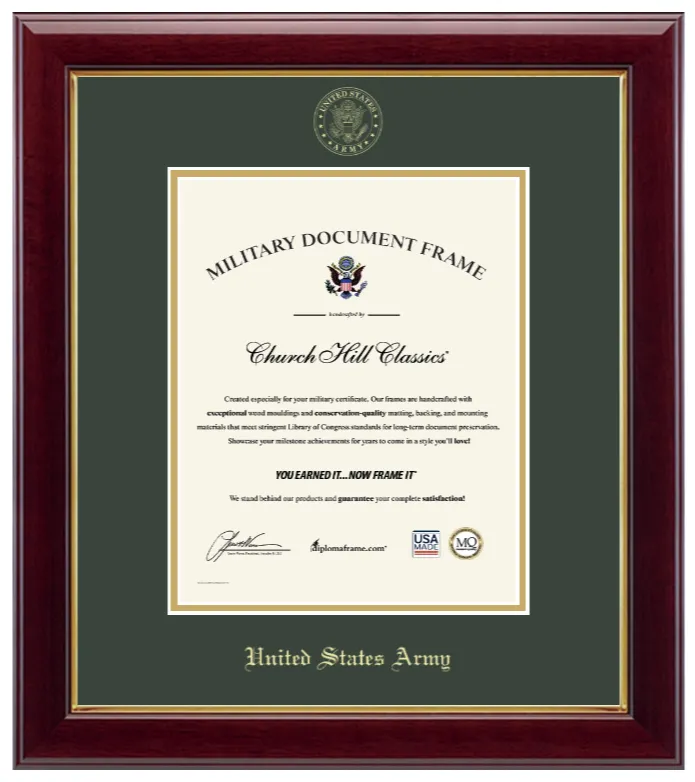 United States Army Gold Embossed Gallery Certificate Frame (Vertical)*