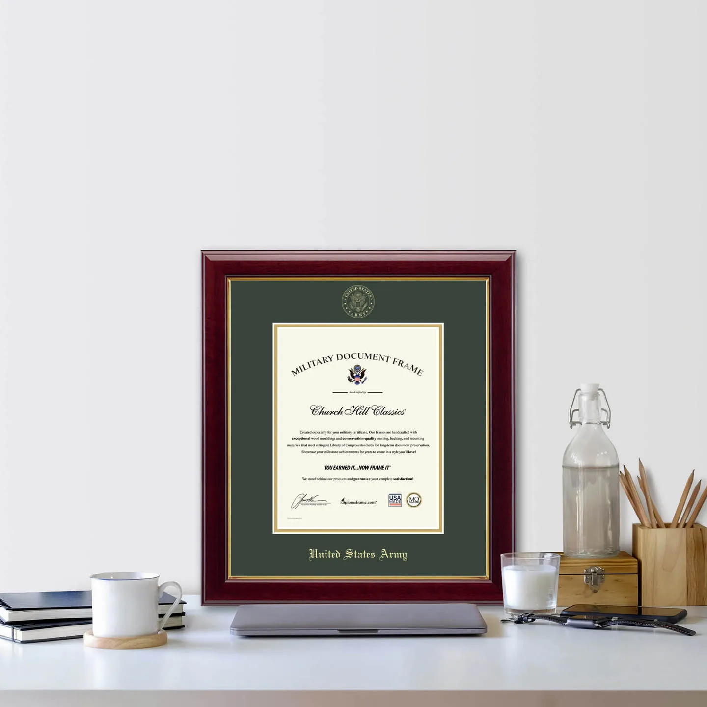 United States Army Gold Embossed Gallery Certificate Frame (Vertical)*