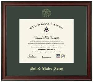 United States Army Gold Embossed Studio Certificate Frame (Horizontal)*