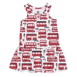 Valencia Dress, Double-Decker Buses Red