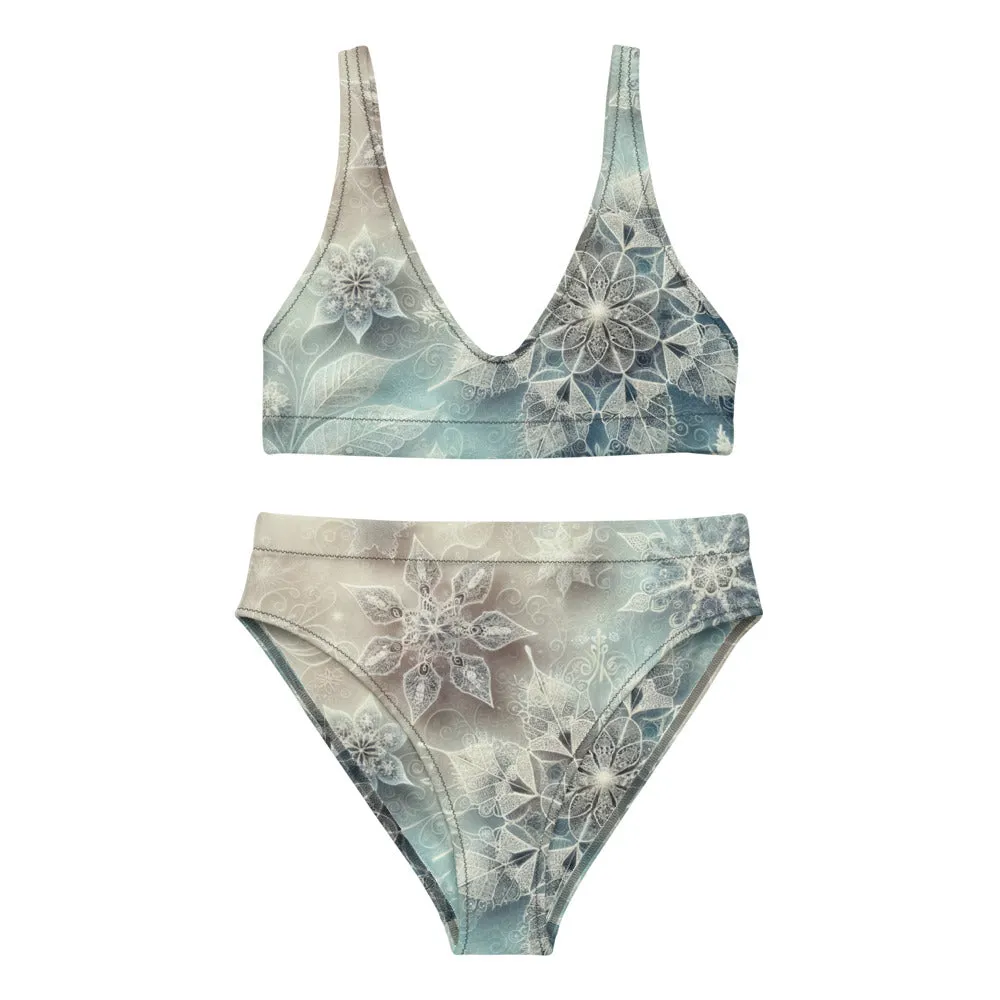 Whimsical Winter Wear High-Waisted Bikini