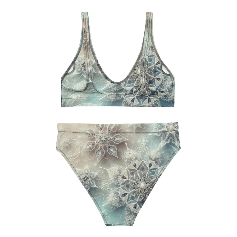 Whimsical Winter Wear High-Waisted Bikini