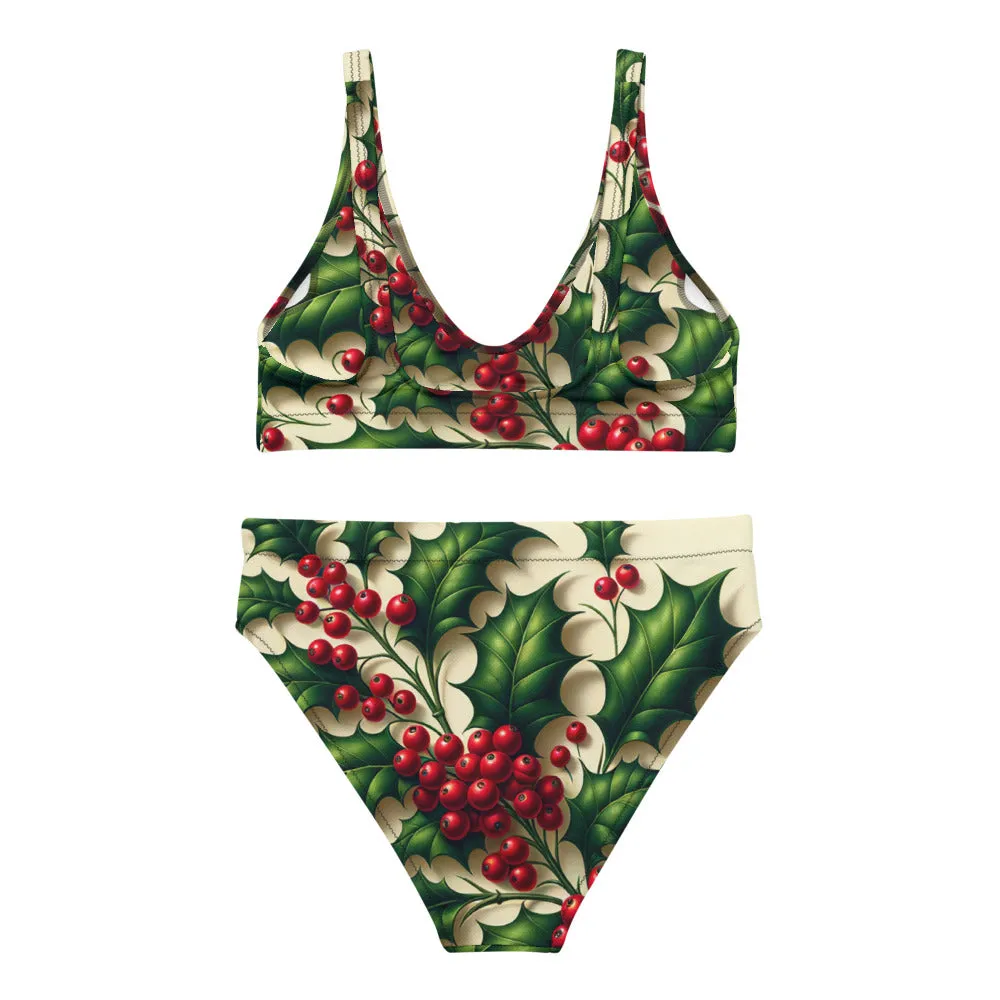 Whimsical Winter Wear High-Waisted Bikini