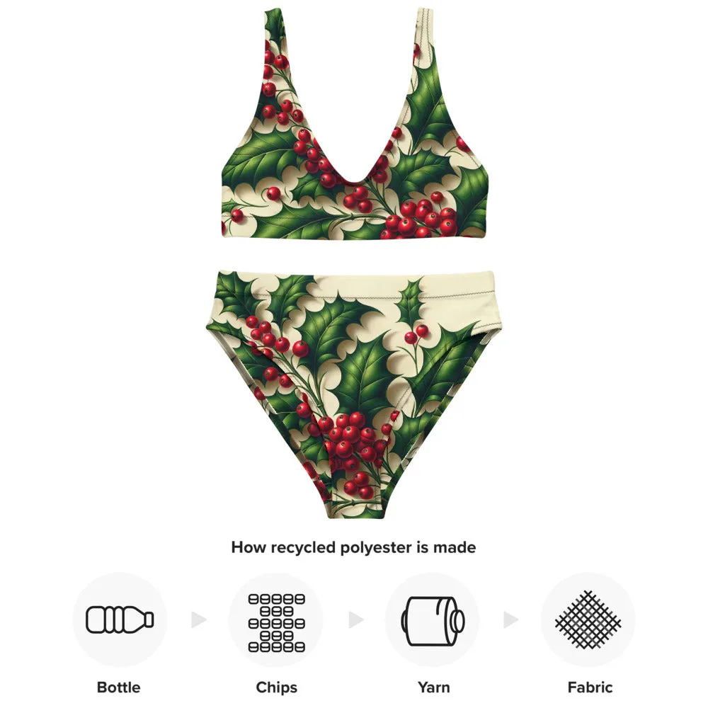 Whimsical Winter Wear High-Waisted Bikini