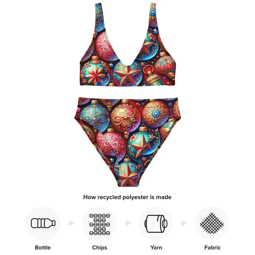 Whimsical Winter Wear High-Waisted Bikini