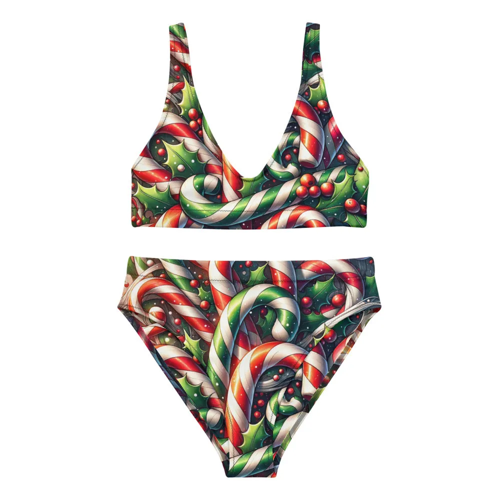 Whimsical Winter Wear High-Waisted Bikini