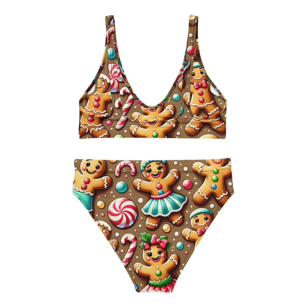 Whimsical Winter Wear High-Waisted Bikini