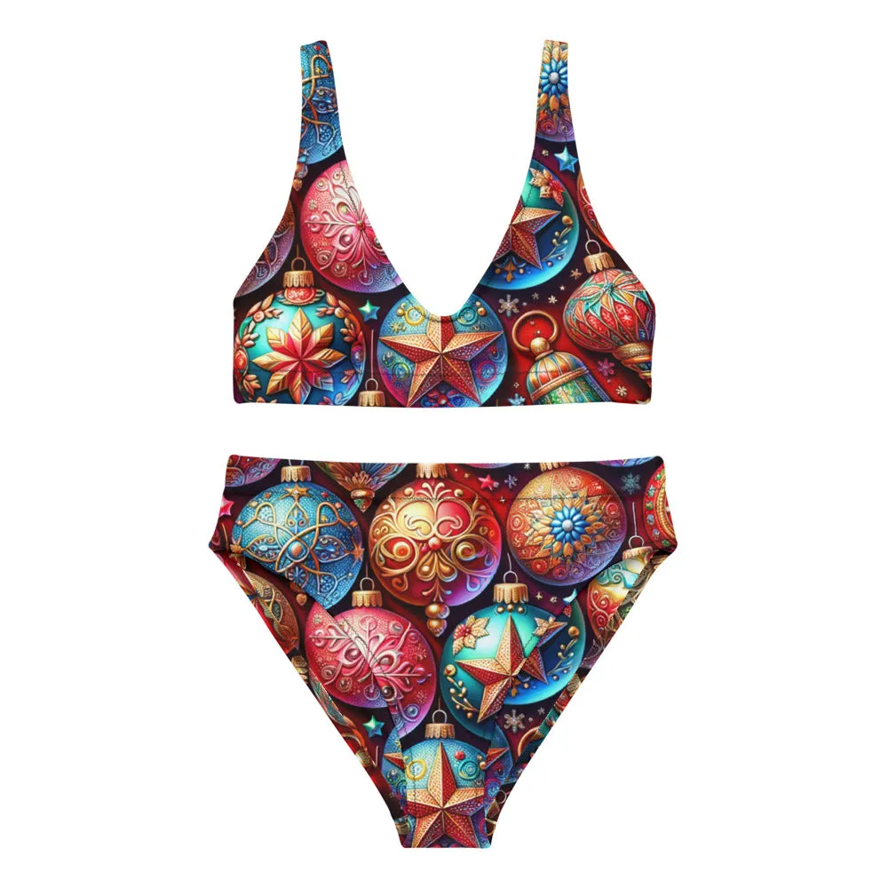 Whimsical Winter Wear High-Waisted Bikini