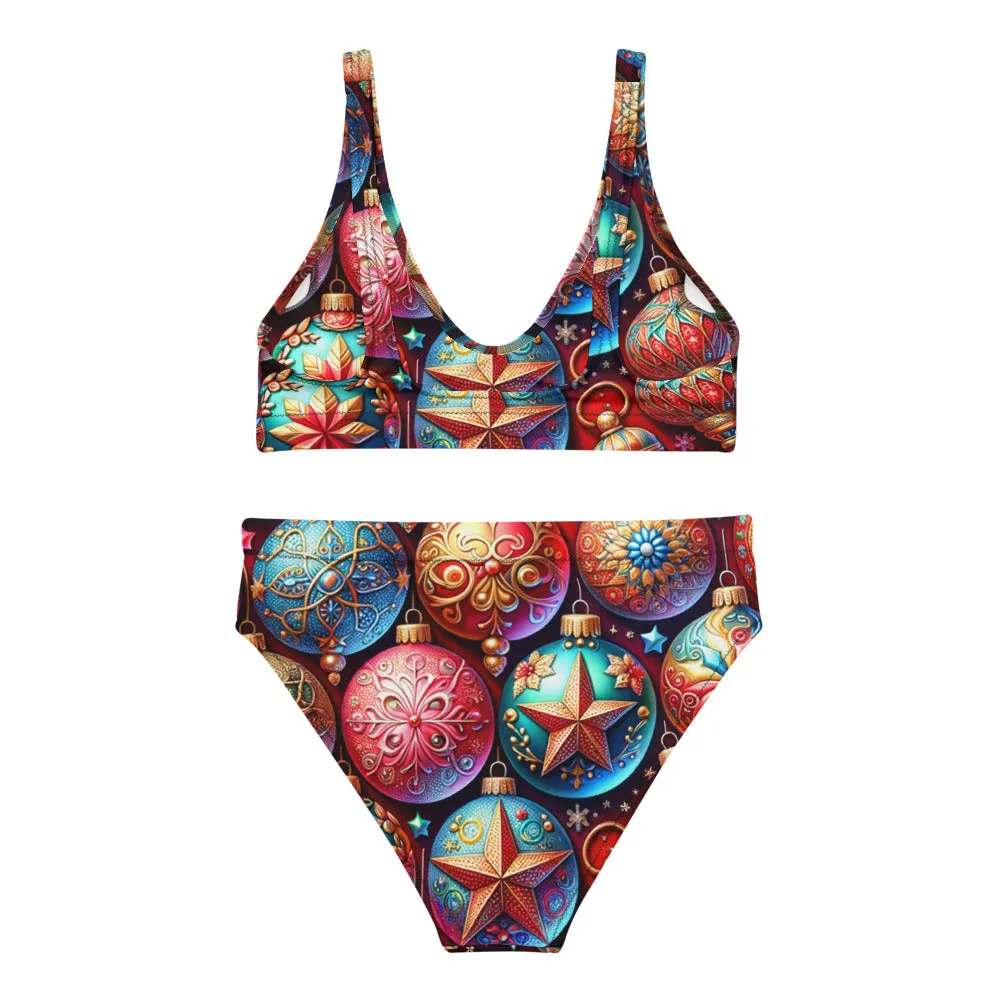 Whimsical Winter Wear High-Waisted Bikini