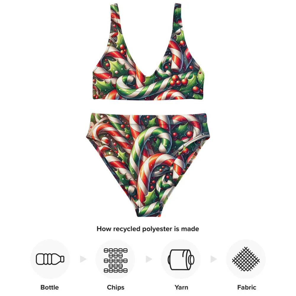 Whimsical Winter Wear High-Waisted Bikini