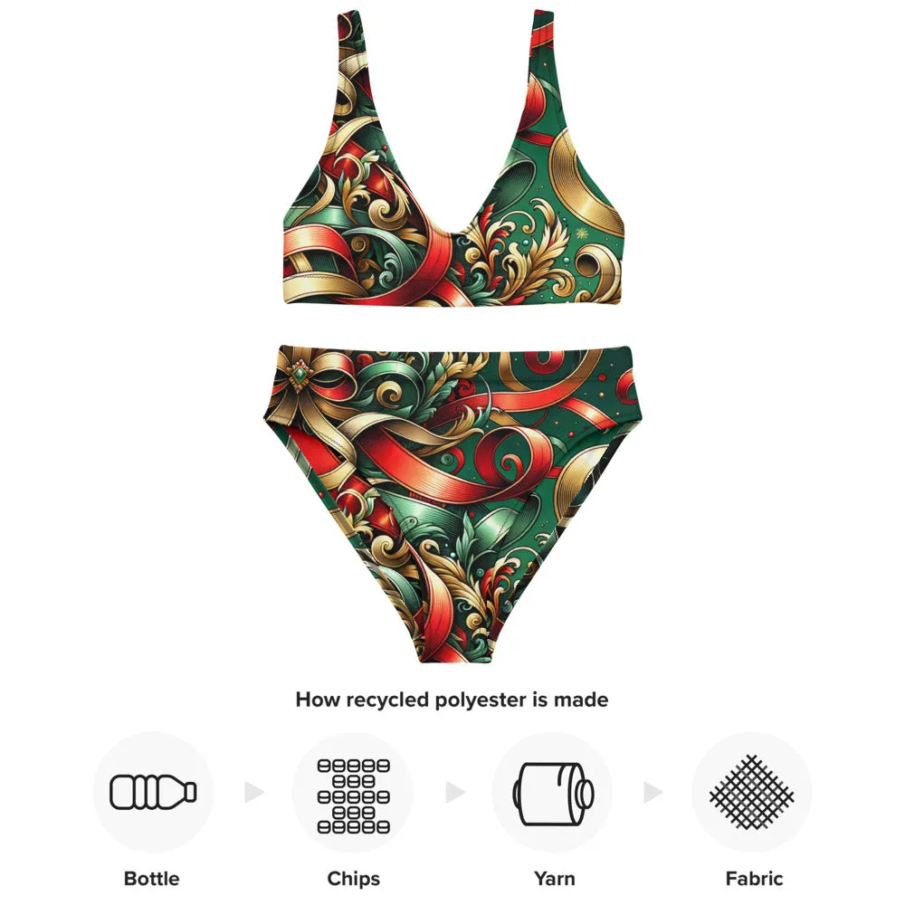 Whimsical Winter Wear High-Waisted Bikini