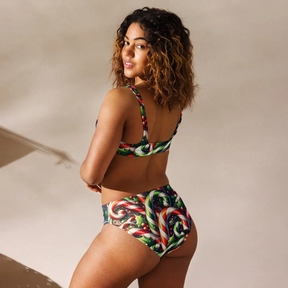 Whimsical Winter Wear High-Waisted Bikini