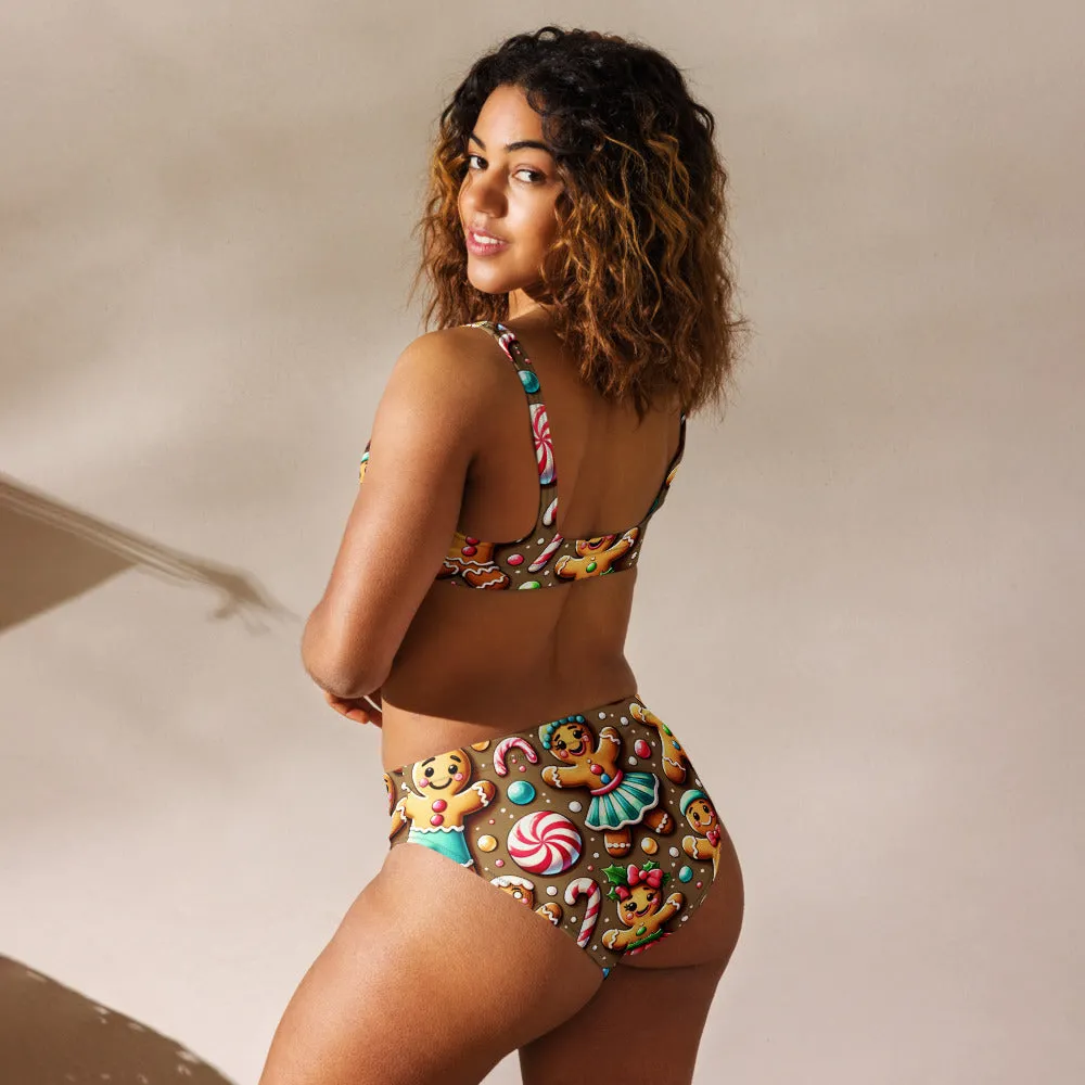 Whimsical Winter Wear High-Waisted Bikini