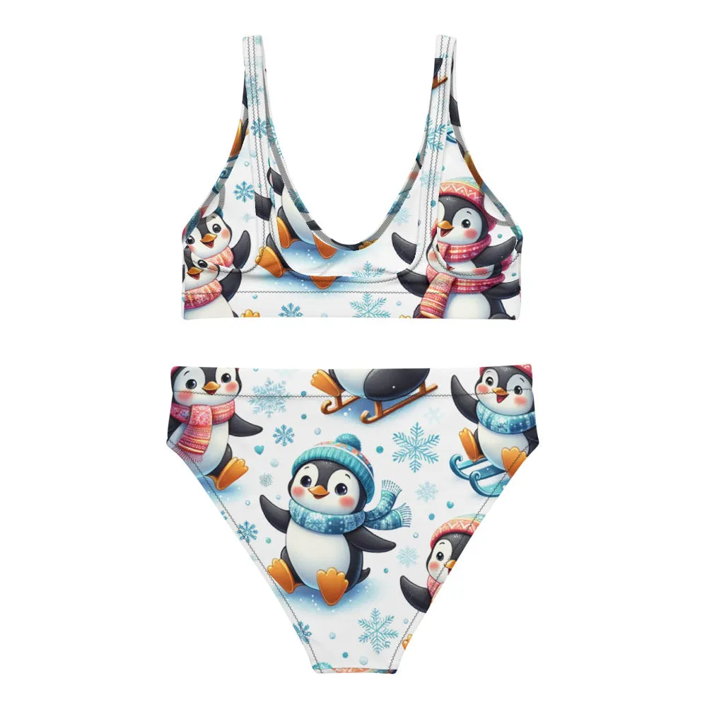 Whimsical Winter Wear High-Waisted Bikini