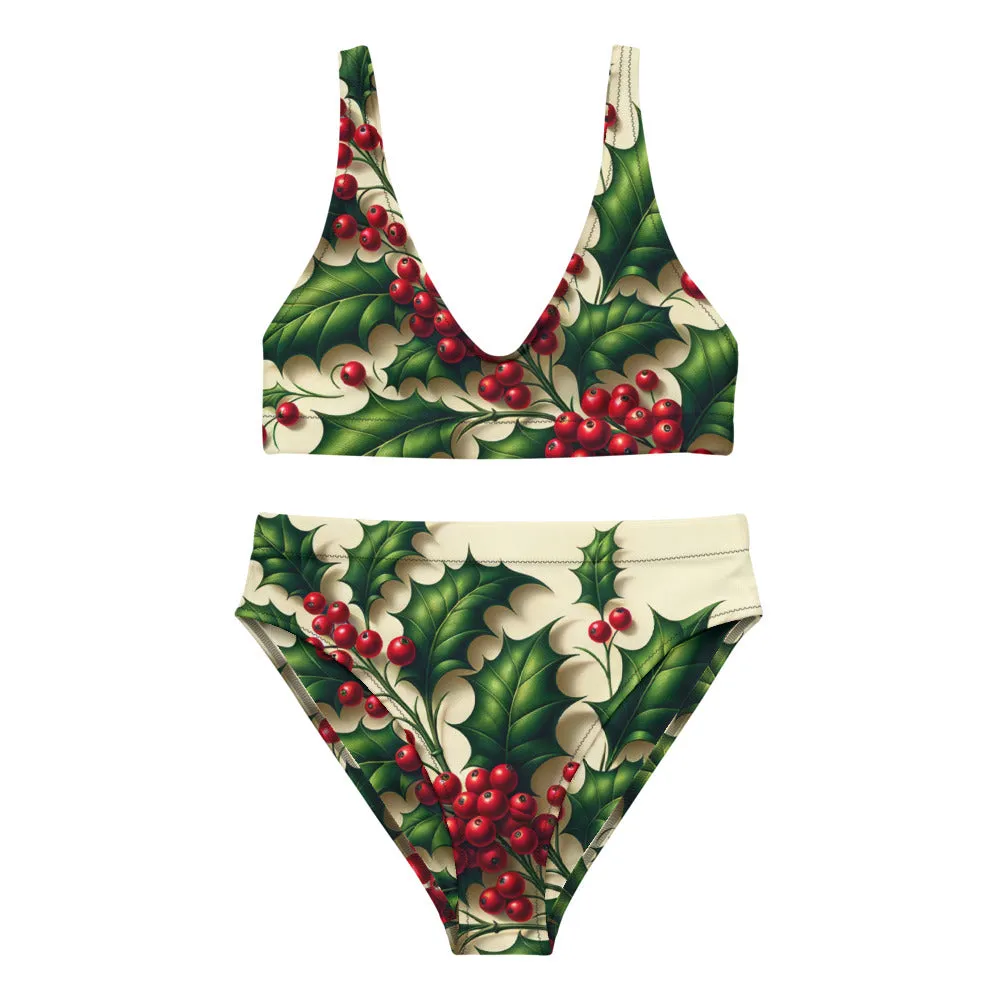 Whimsical Winter Wear High-Waisted Bikini