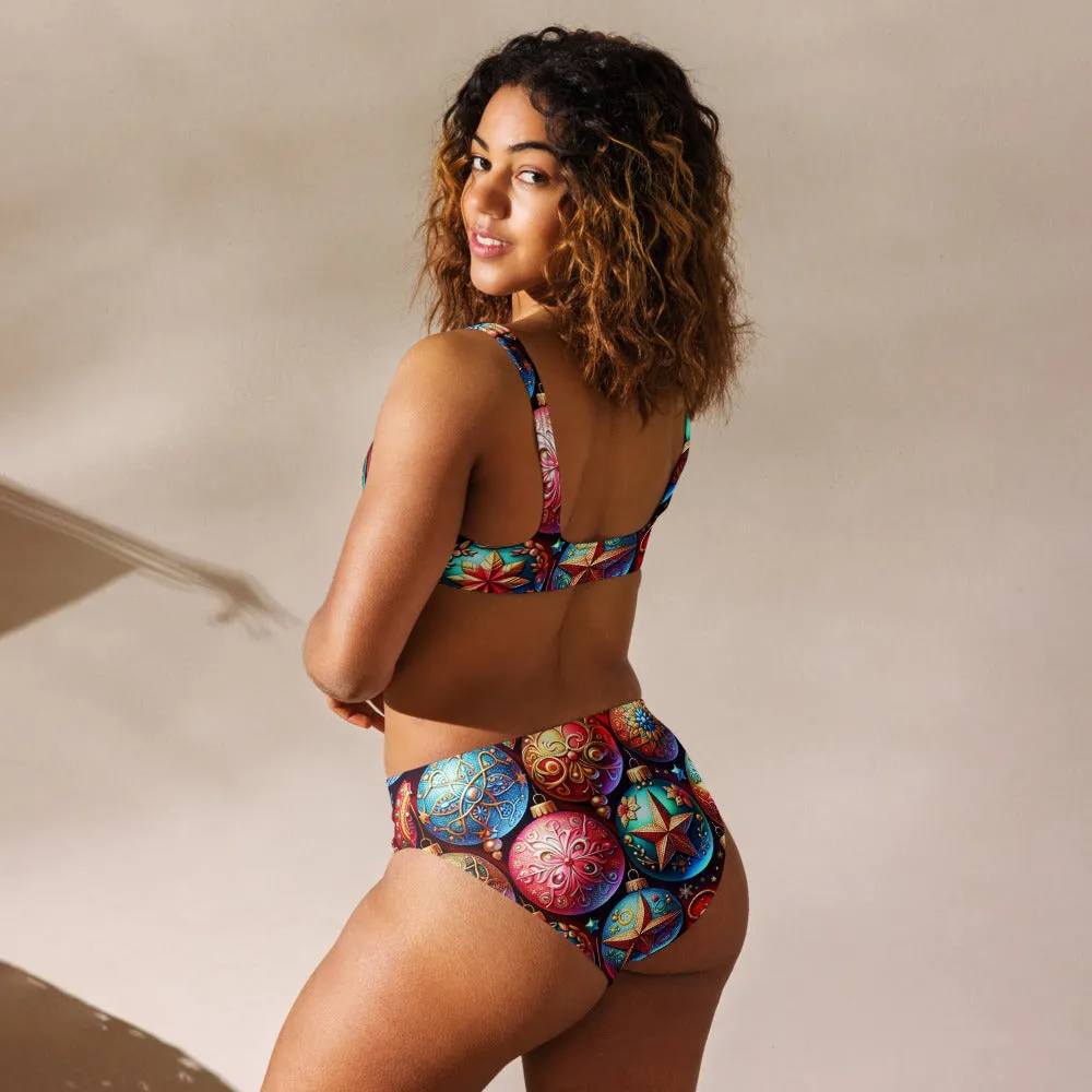Whimsical Winter Wear High-Waisted Bikini