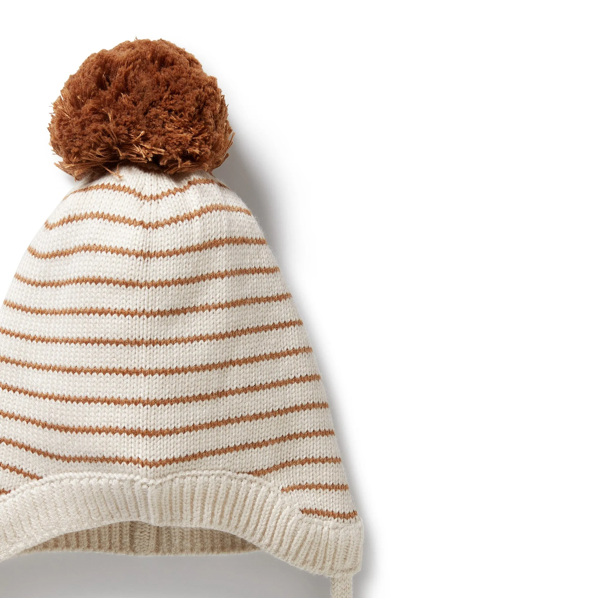 Wilson & Frenchy - Cinnamon Stripe Organic Knitted Stripe Bonnet